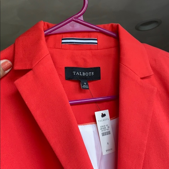 TALBOTS.  2-piece suit. NWT. Orange/tangerine color. - Picture 6 of 10